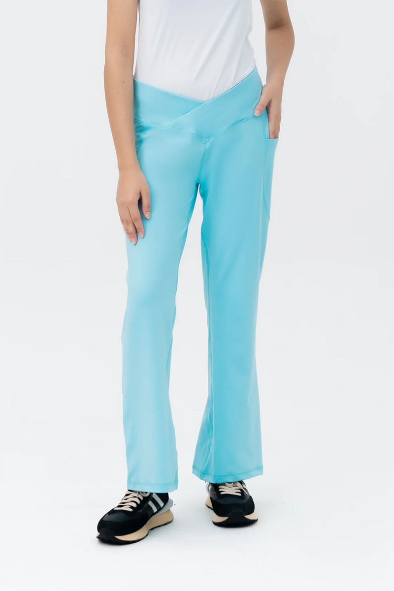 Mom Leggings - Criss Cross Belt - Turquoise