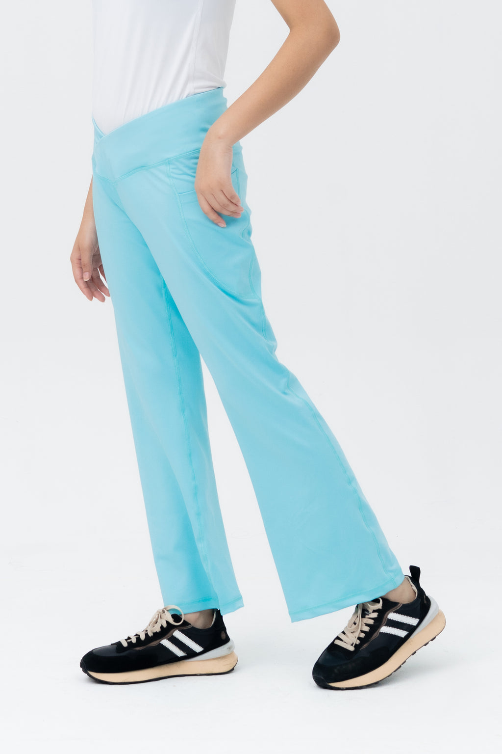 Mom Leggings - Criss Cross Belt - Turquoise
