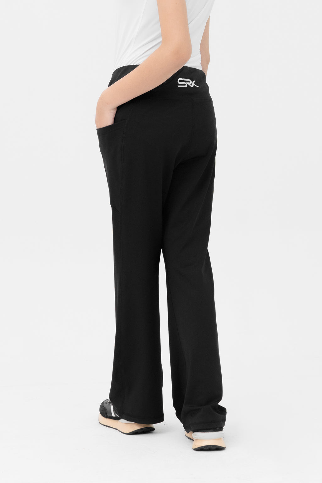 Mom Leggings - Criss Cross Belt - Black