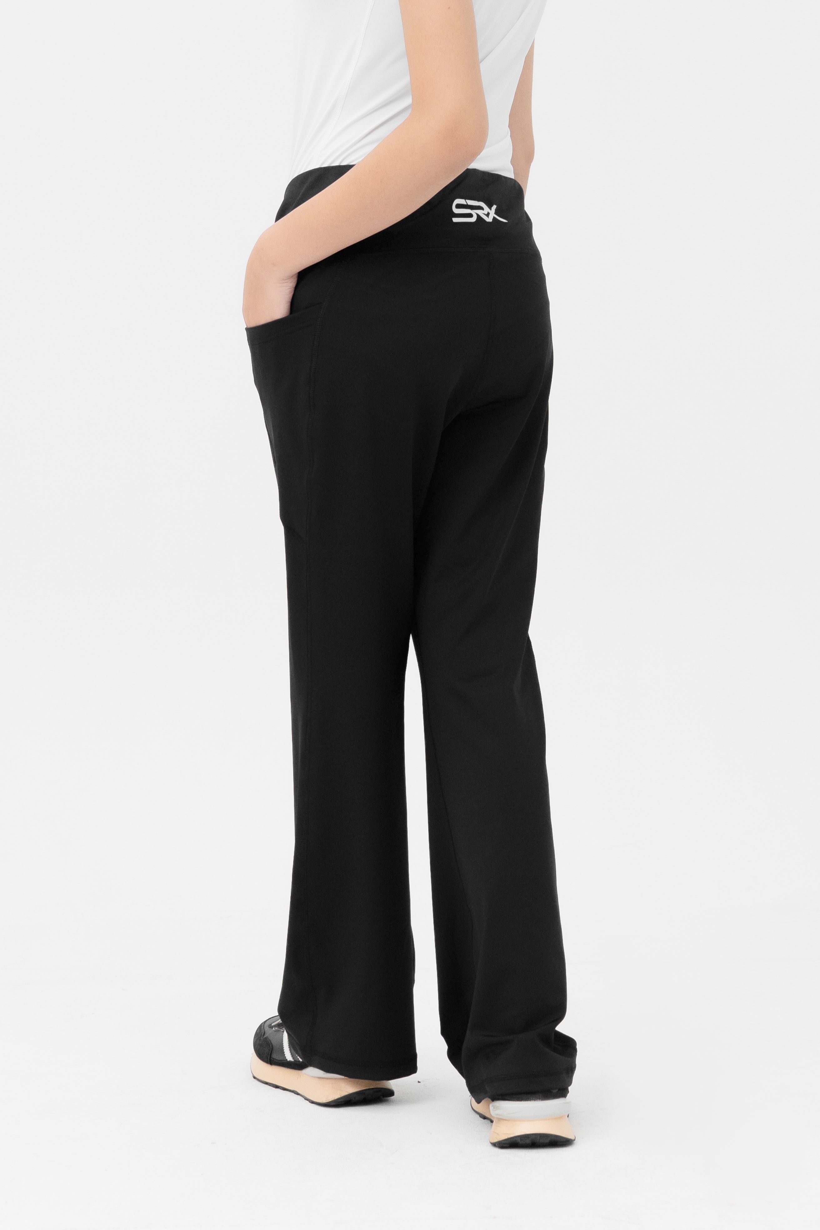 Mom Leggings - Criss Cross Belt - Black