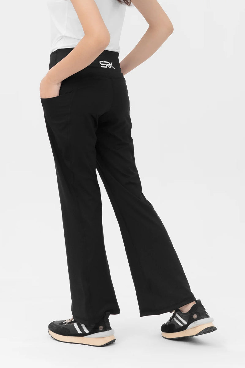 Mom Leggings - Straight Belt - Black
