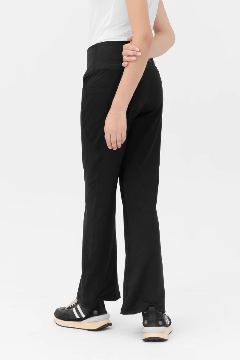 Mom Leggings - Straight Belt - Black