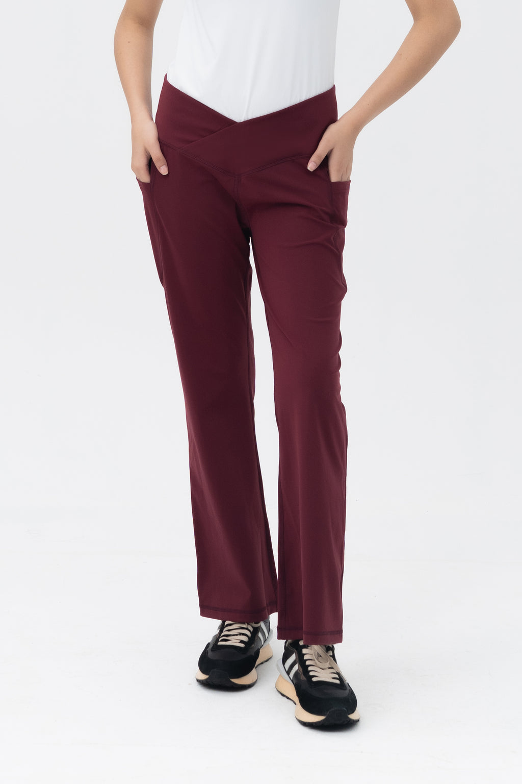 Mom Leggings - Criss Cross Belt - Zinfand