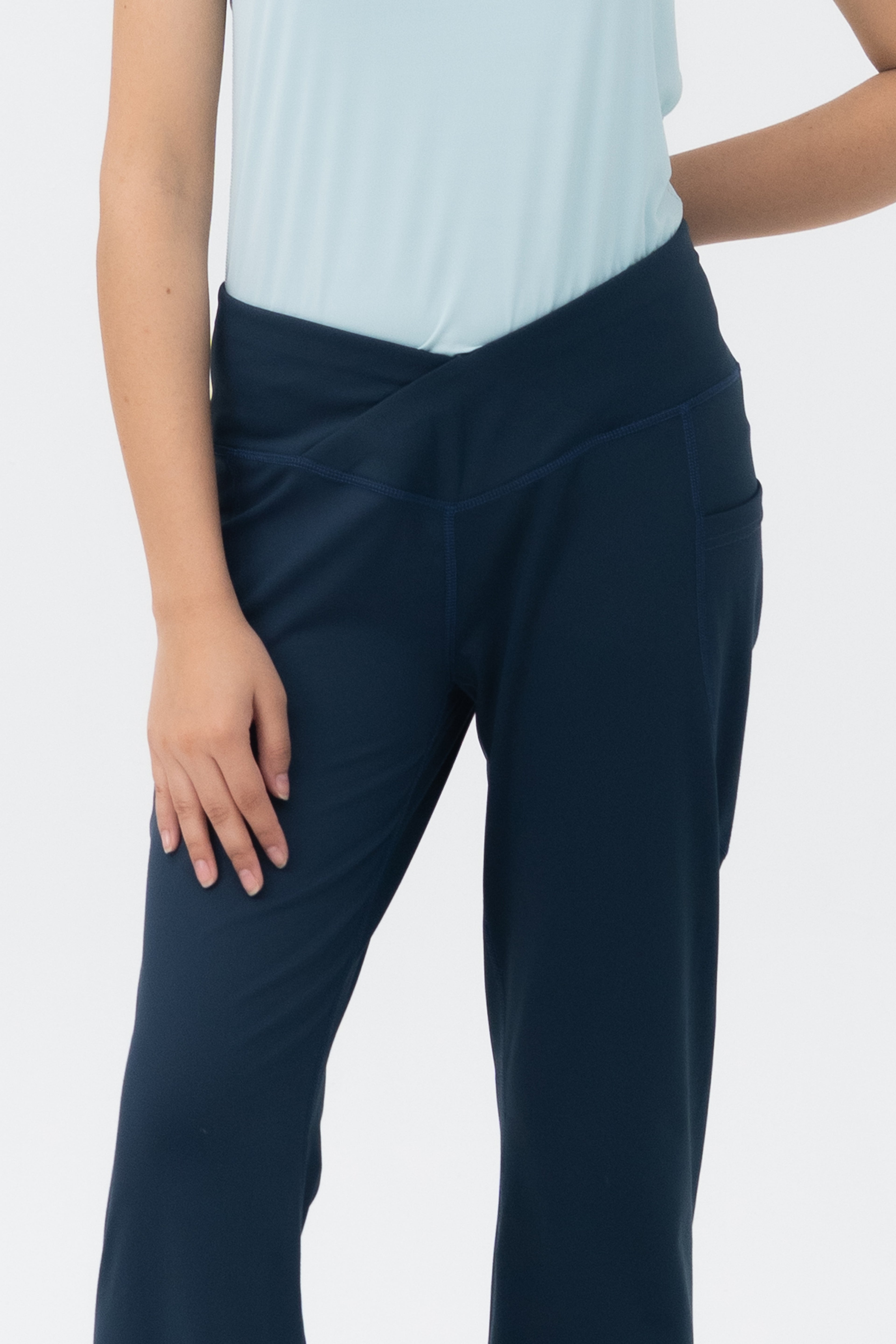 Mom Leggings - Criss Cross Belt - Armory Navy