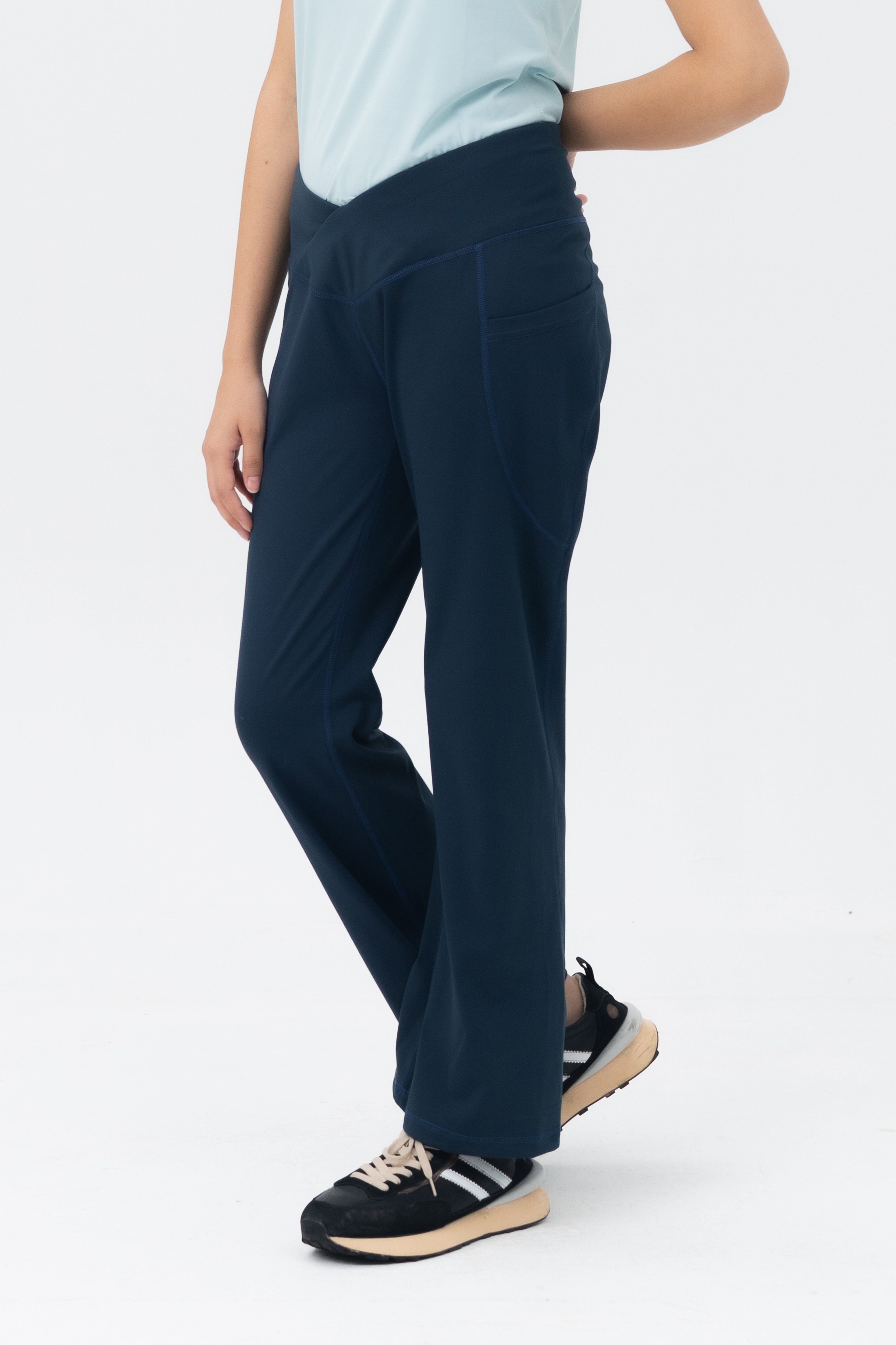 Mom Leggings - Criss Cross Belt - Armory Navy