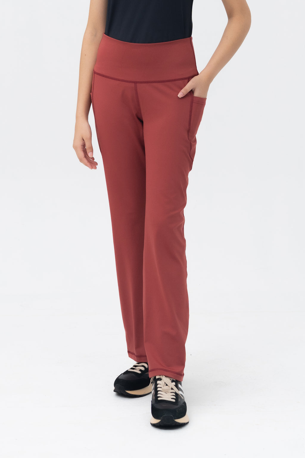 Mom Leggings - Straight Belt - Cedar