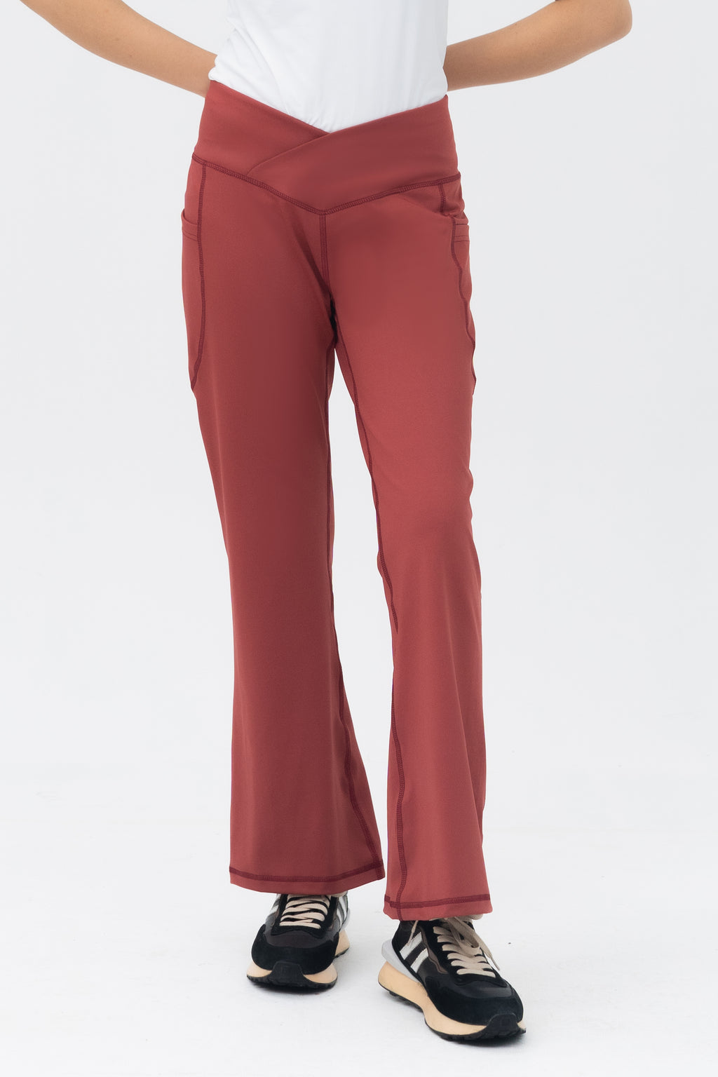 Mom Leggings - Criss Cross Belt - Cedar