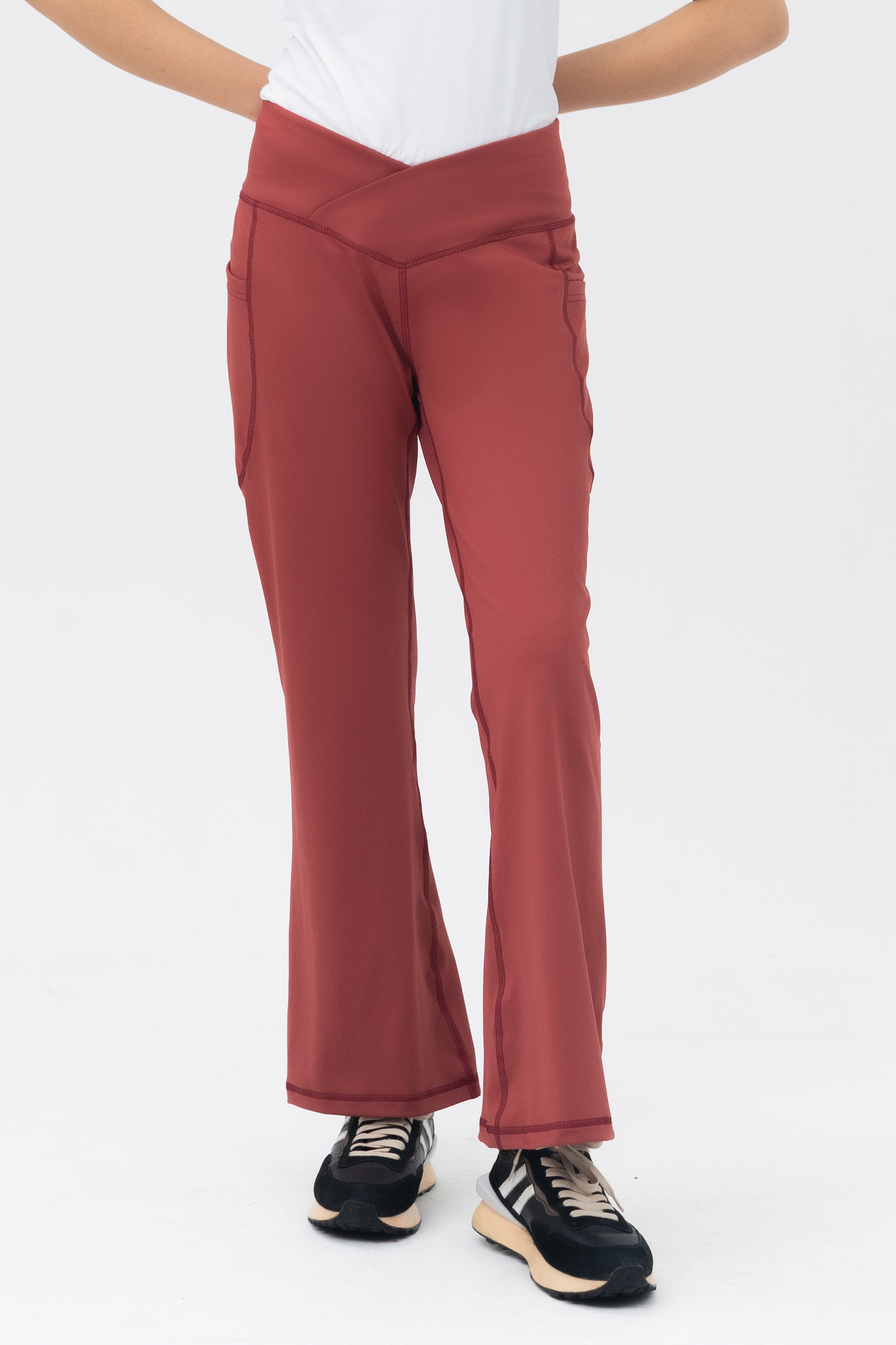 Mom Leggings - Criss Cross Belt - Cedar