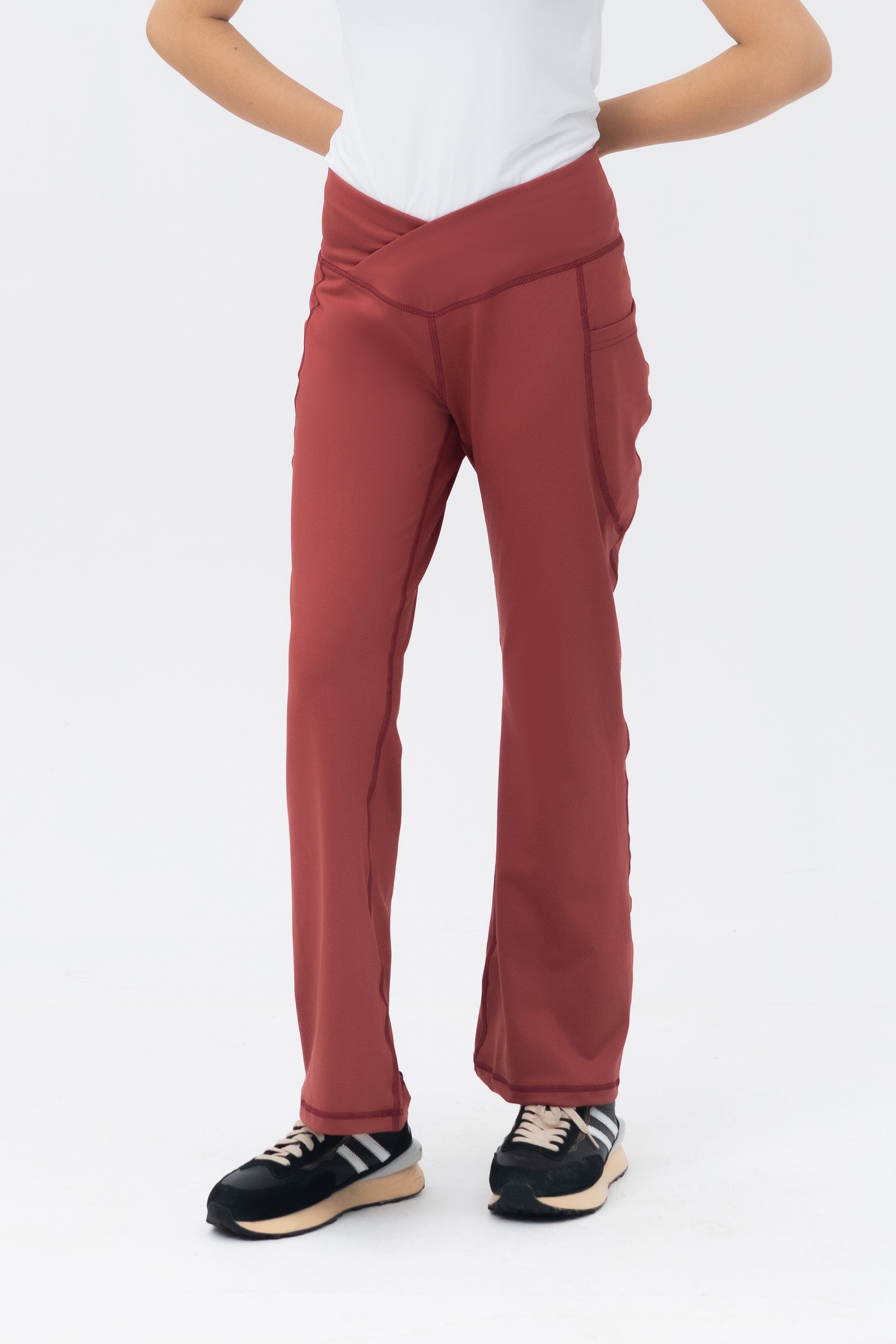 Mom Leggings - Criss Cross Belt - Cedar